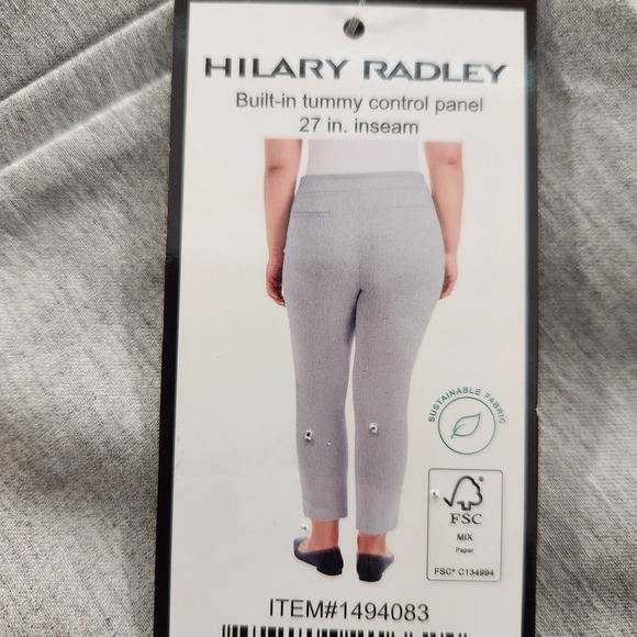 Hilary Radley Pants Womens Tummy Control Ankle Bottoms, Small Heather Light Gray - Picture 3 of 5